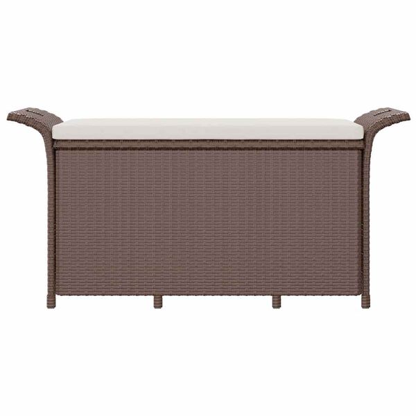 vidaXL havebænk med hynde 116x46x57 cm polyrattan brun