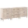 vidaXL Sideboard 3 stk. 60 x 33,5 x 75 cm Massivt mangotr&aelig; Hvid