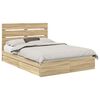 vidaXL Opbevaringsseng Sonoma eg 140 x 200 cm Konstrueret tr&aelig;