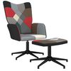 vidaXL l&aelig;nestol med fodskammel stof patchwork