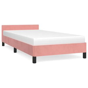 vidaXL Sengeramme med hovedg&aelig;rde uden madras Pink 80x200 cm Fl&oslash;jl