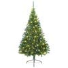 vidaXL Kunstig Forbelyst Juletr&aelig; med 300 LED'er Gr&oslash;n 210 cm PVC