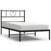 vidaXL sengeramme med sengegavl 75x190 cm metal sort