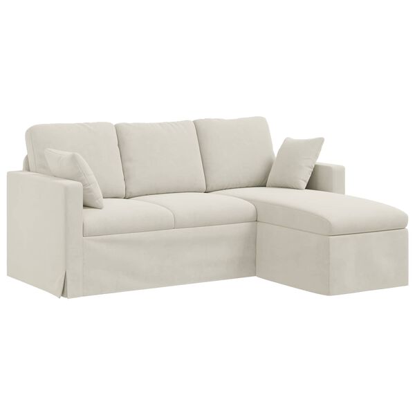 vidaXL Sofa Creme 198 x 134 x 80 cm Fl&oslash;jl