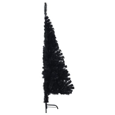 vidaXL kunstigt halvt juletræ med juletræsfod 150 cm PVC sort