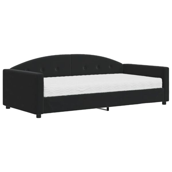 vidaXL daybed med madras 100x200 cm velour sort