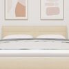 vidaXL LED sengegavl med LED -strimmellys Creme 144 cm Polyester