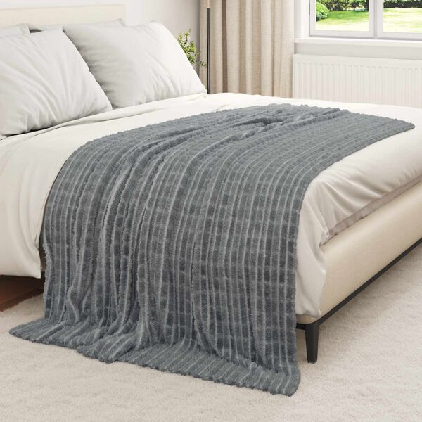 vidaXL Kastet&aelig;pper 6 pcs M&oslash;rkegr&aring; 200 x 150 cm Fleece