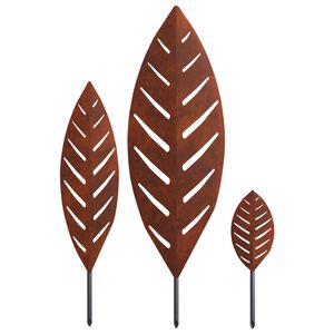 vidaXL Have Stake 3 stk. 116,5 x 35 x 3 cm Rusten Cortenst&aring;l
