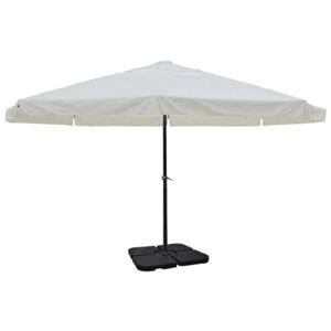 vidaXL haveparasol med transportabel fod aluminium hvid