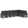 vidaXL Havesofa S&aelig;t 7 stk. Gr&aring; og M&oslash;rkegr&aring; polyrattan