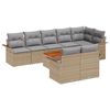 vidaXL Havesofa S&aelig;t 9 stk. 8-Antal s&aelig;der Beige og lys gr&aring; polyrattan