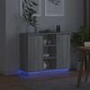 vidaXL LED Sideboard Gr&aring; Sonoma 90 x 32 x 75 cm Konstrueret tr&aelig;