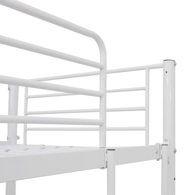 vidaXL sengestel til køjeseng med bord 90x200 cm metal hvid