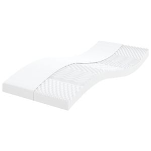 vidaXL skummadras 80x200 cm 7 zoner h&aring;rdhed 20 ILD hvid