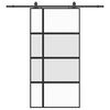 vidaXL skyded&oslash;r med hardwares&aelig;t 102,5x205 cm h&aelig;rdet glas sort