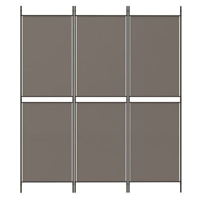 vidaXL 3-panels rumdeler 150x180 cm stof antracitgrå
