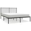 vidaXL sengeramme med sengegavl 135x190 cm metal sort