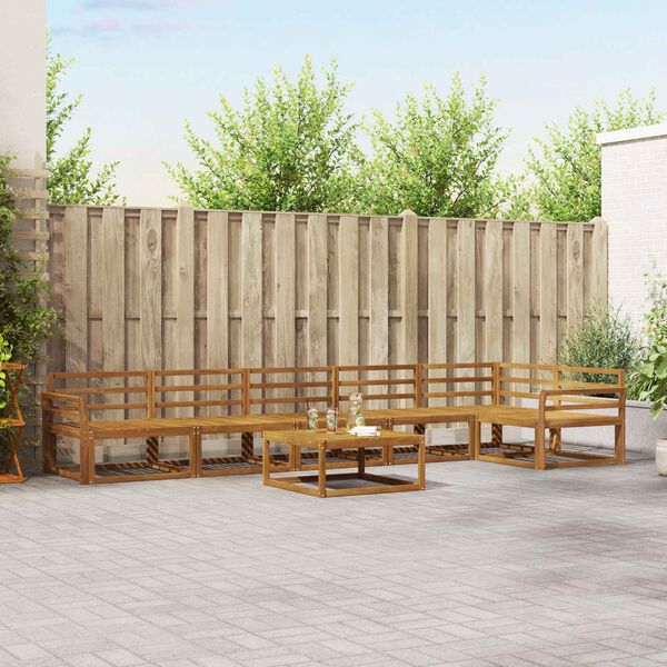 vidaXL Udend&oslash;rs sofagruppe 7 pcs Naturfarvet Massivt Akacietr&aelig;