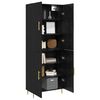vidaXL Highboard Sort eg 69,5 x 34 x 180 cm Konstrueret tr&aelig;