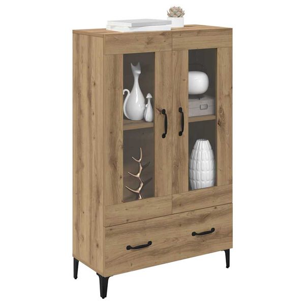 vidaXL Highboard Artisan Egetr&aelig; 70 x 31 x 115 cm Ingeni&oslash;rt tr&aelig; og jern