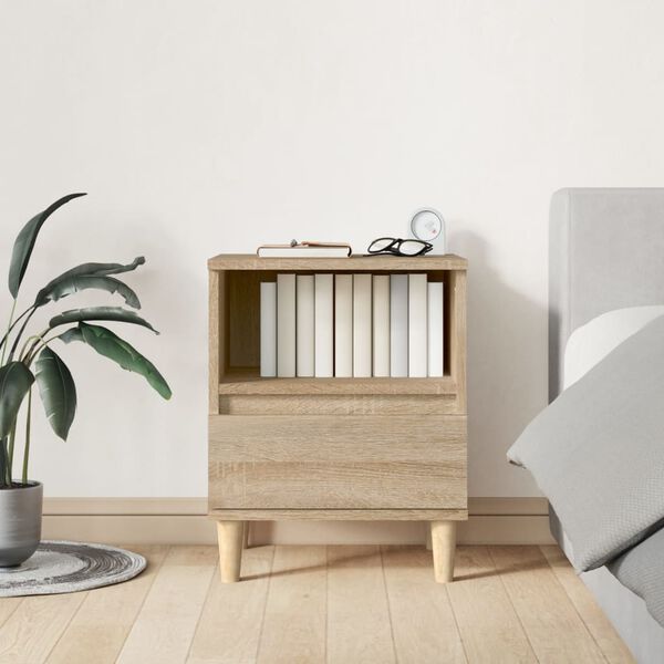 vidaXL sengeborde 2 stk. 40x35x50 cm sonoma-eg