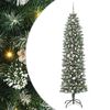 vidaXL Kunstigt slankt juletr&aelig; Gr&oslash;n og Hvid 210 cm