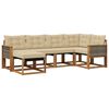 vidaXL Udend&oslash;rs sofagruppe med pude 6 pcs Naturlig og Beige