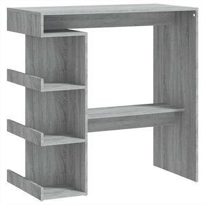 vidaXL barbord med opbevaringsstativ 100x50x101,5 cm gr&aring; sonoma-eg