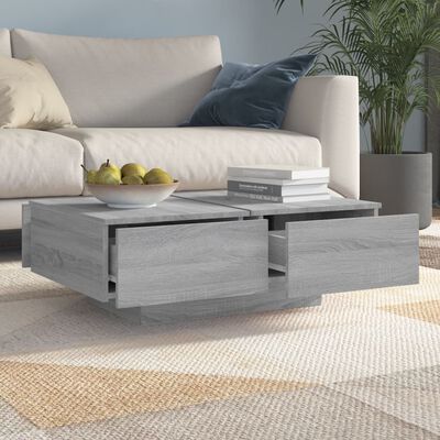 vidaXL sofabord 90x60x31 cm konstrueret træ grå sonoma-eg