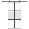 vidaXL skyded&oslash;r med hardwares&aelig;t 102,5x205 cm h&aelig;rdet glas sort