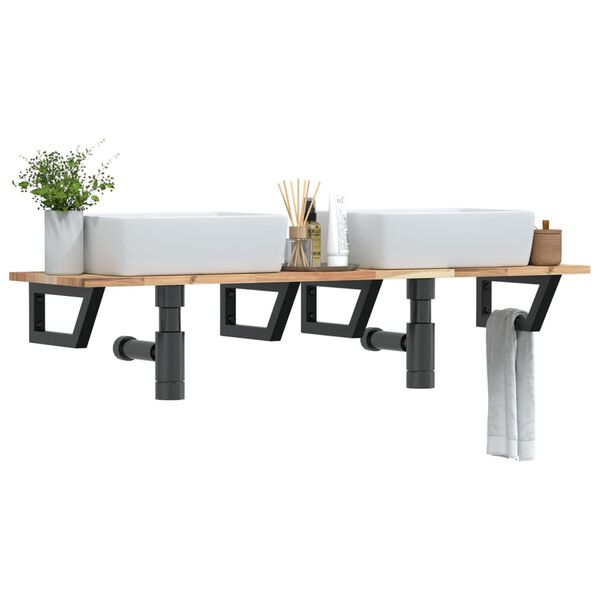 vidaXL v&aelig;gh&aelig;ngt badev&aelig;relseshylde st&aring;l og massivt akacietr&aelig;