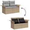 vidaXL Havesofa S&aelig;t med pude med opbevaring 4 pcs Beige Poly rattan