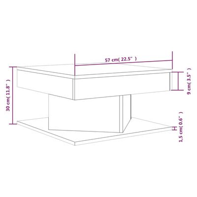 vidaXL sofabord 57x57x30 cm konstrueret træ grå sonoma-eg