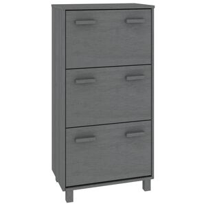 vidaXL skoskab HAMAR 59,5x35x117 cm massivt fyrretr&aelig; m&oslash;rkegr&aring;