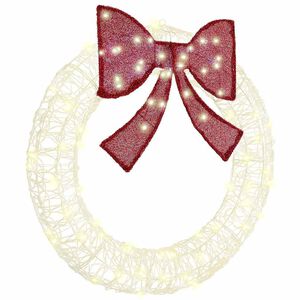 vidaXL Krans med 80 LED'er Varm hvid 92 x 9.5 x 92 cm Akryl