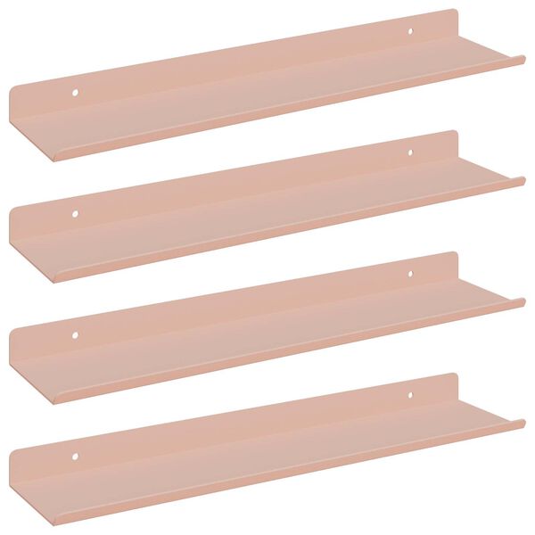 vidaXL Sv&aelig;vende hylde V&aelig;gmonteret 4 pcs Lyser&oslash;d 40 x 8,5 x 2,5 cm St&aring;l