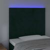 vidaXL sengegavl med LED-lys 100x5x118/128 cm fl&oslash;jl m&oslash;rkegr&oslash;n