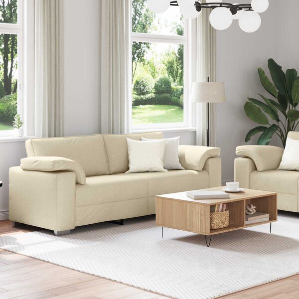 vidaXL Sofa Sæt 2 pcs Creme 219 x 77 x 82 cm Stof