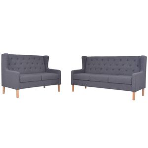 vidaXL sofas&aelig;t 2 dele stof gr&aring;
