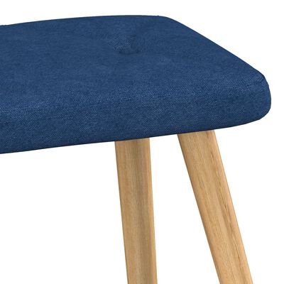 vidaXL lænestol med fodskammel stof blå