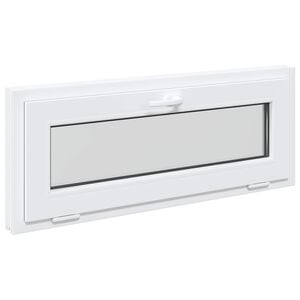 vidaXL K&aelig;ldervindue RISOR 110 x 40 cm PVC og glas Hvid