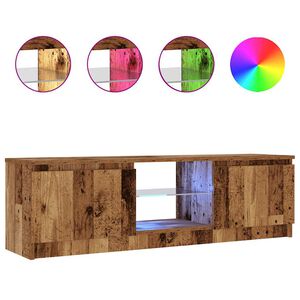 vidaXL tv-bord m. LED-lys 120x30x36 cm konstrueret tr&aelig; antikt tr&aelig;