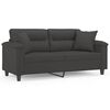 vidaXL 2-personers sofa m. puder hynder 140 cm mikrofiberstof m&oslash;rkegr&aring;