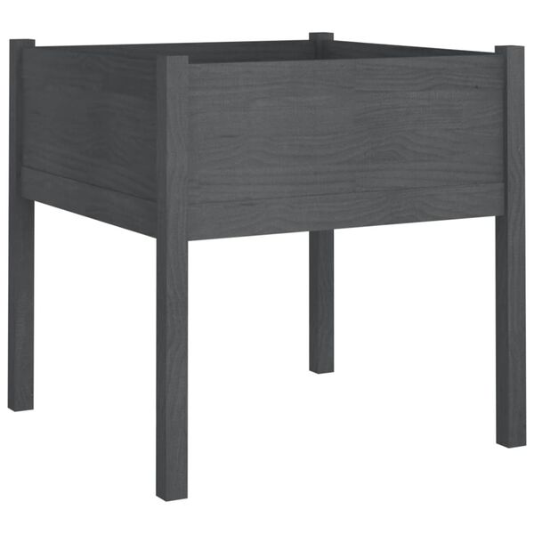 vidaXL plantekasser 2 stk. 70x70x70 cm massivt fyrretræ grå