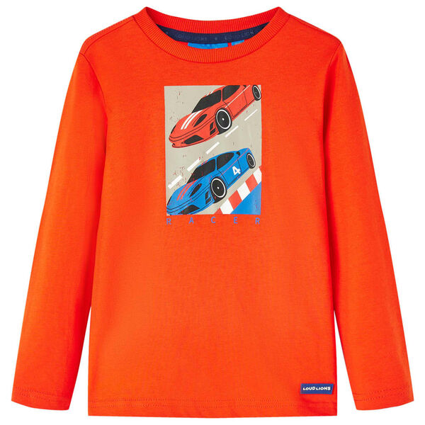 Lang&aelig;rmet T-shirt til b&oslash;rn str. 92 cm orange