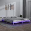vidaXL sengeramme med LED-lys 150x200 cm kingsize massivt tr&aelig; hvid