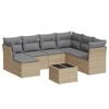 vidaXL sofas&aelig;t til haven 8 dele med hynder polyrattan beige