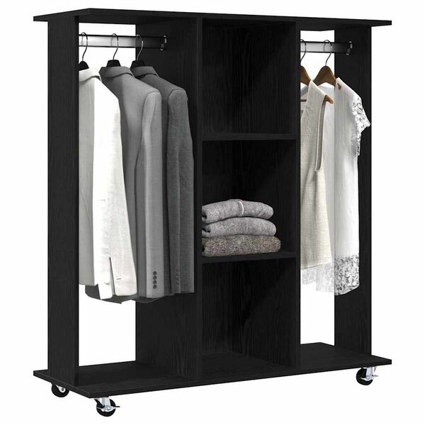 vidaXL Garderobe med hylde Sort eg 102 x 38 x 110 cm Konstrueret tr&aelig;
