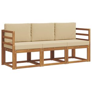 vidaXL Udend&oslash;rs sofagruppe 3 stk. 3-personers Naturlig og Beige